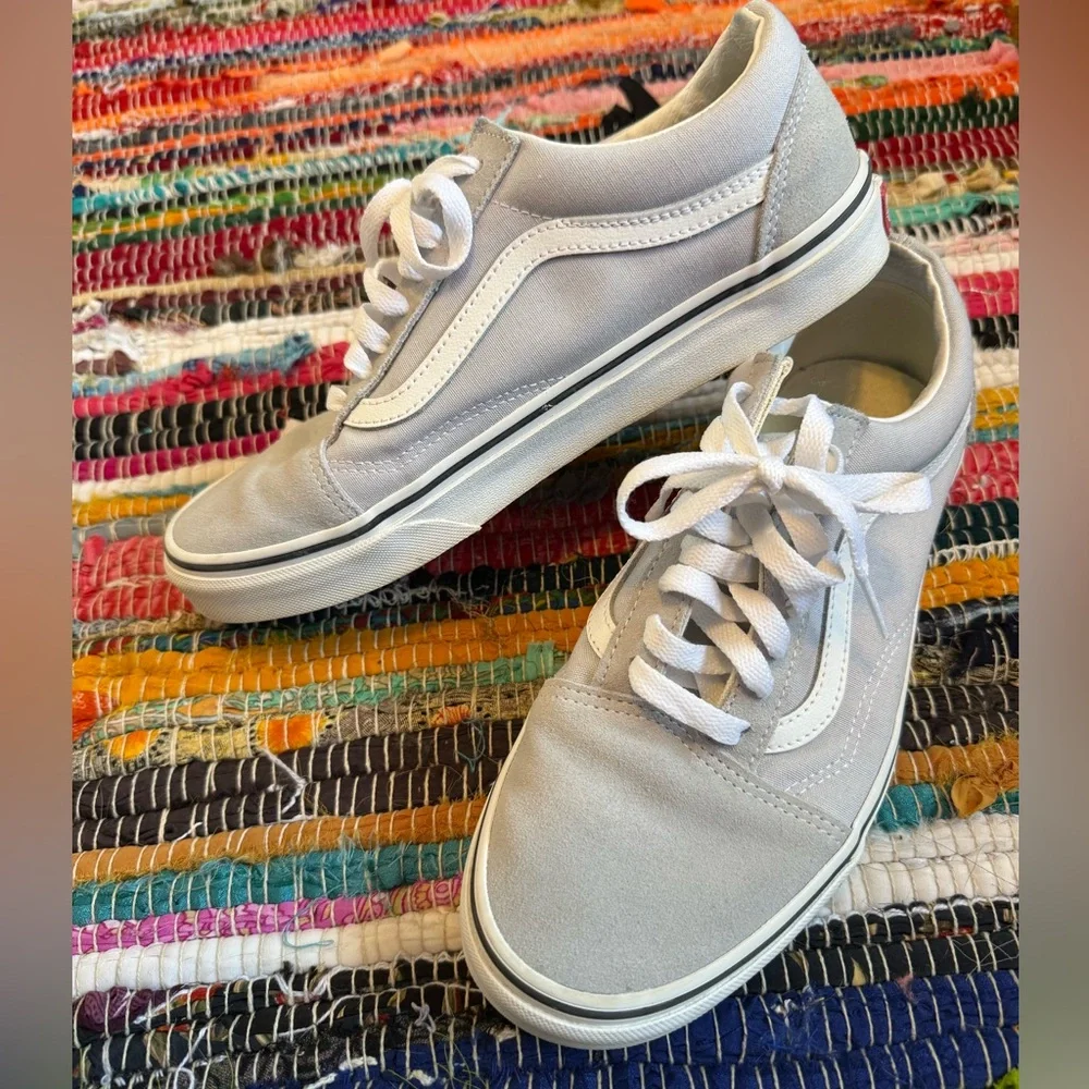 Vans NWOT Old Skool Gray, Dawn & White Shoes Size US9 Women’s 7 Mens - Picture 3 of 6